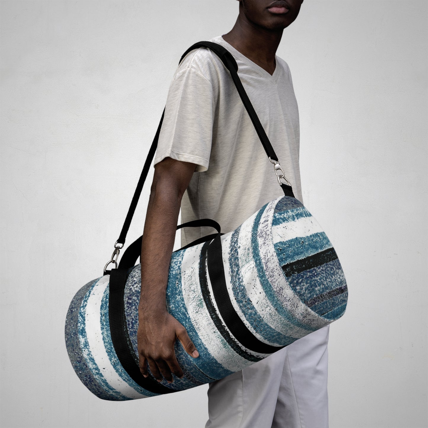 The Durable Duffle Bag - Rustic Stripe, Marina