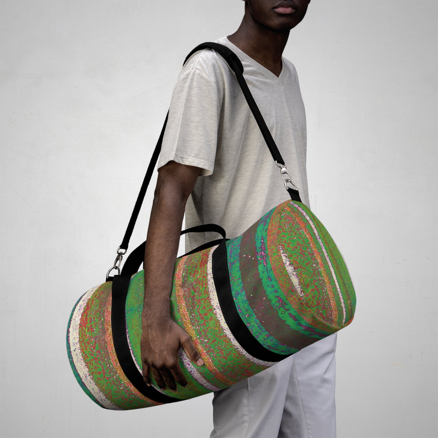 The Durable Duffle Bag - Rustic Stripe, Agave