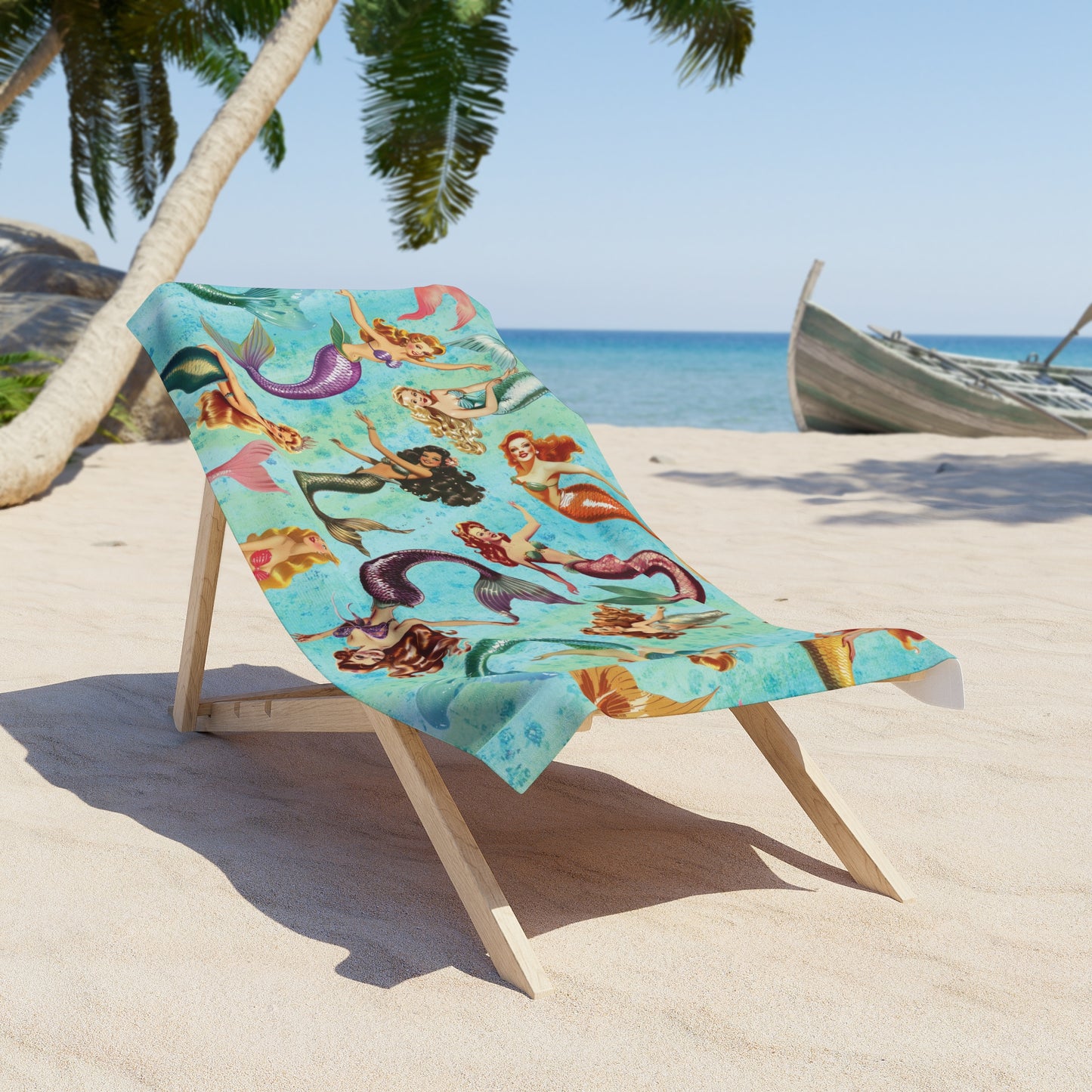 Vintage Mermaid Pin-Up Beach Towel
