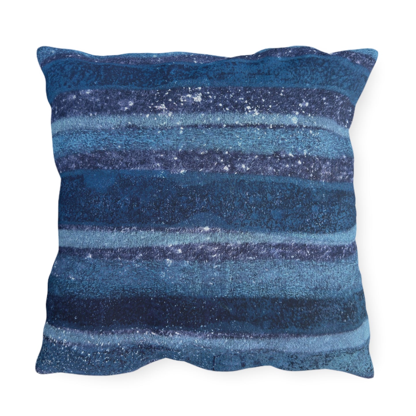 The Outdoor Pillow - Vintage Anchor on Rustic Stripe, Sapphire