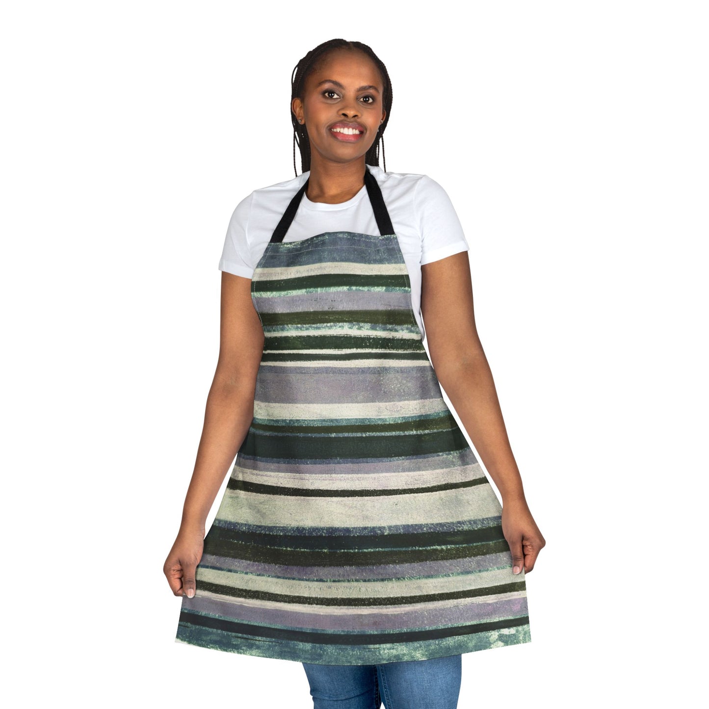 The Maker's Apron - Rustic Stripe, Foggy Forest