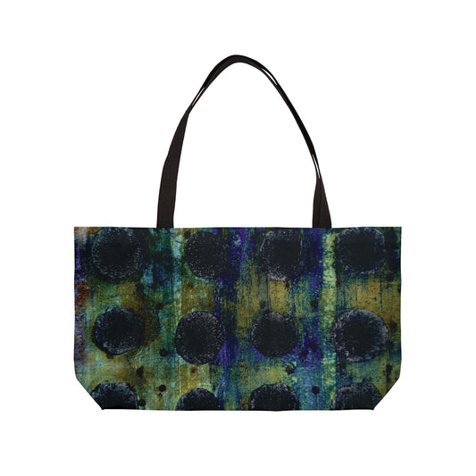 The Weekender Tote Bag - Painterly Polka Dot, Cobalt and Yellow