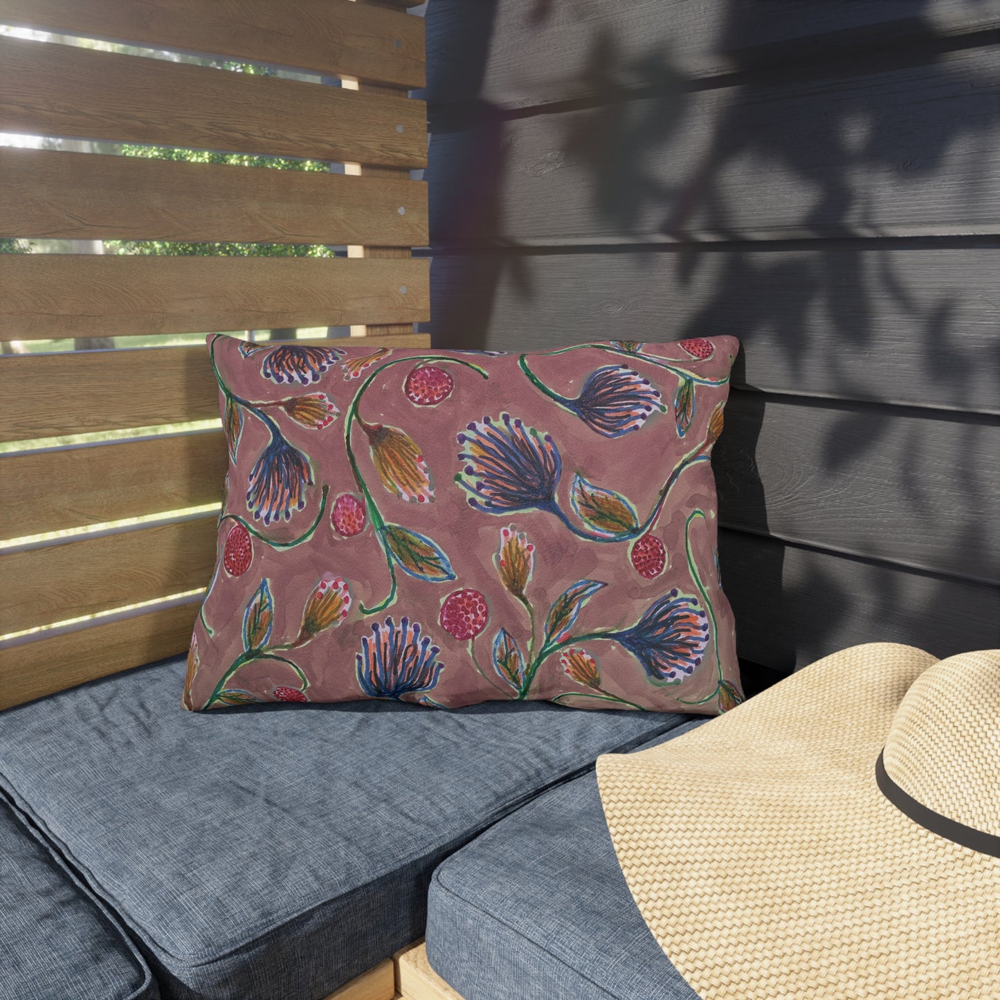 The Outdoor Pillow - Vine Entwine, Rose