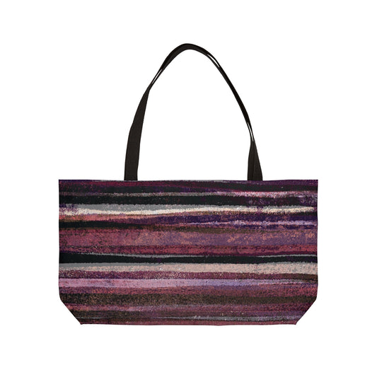 The Weekender Bag - Rustic Stripe, Blackberry