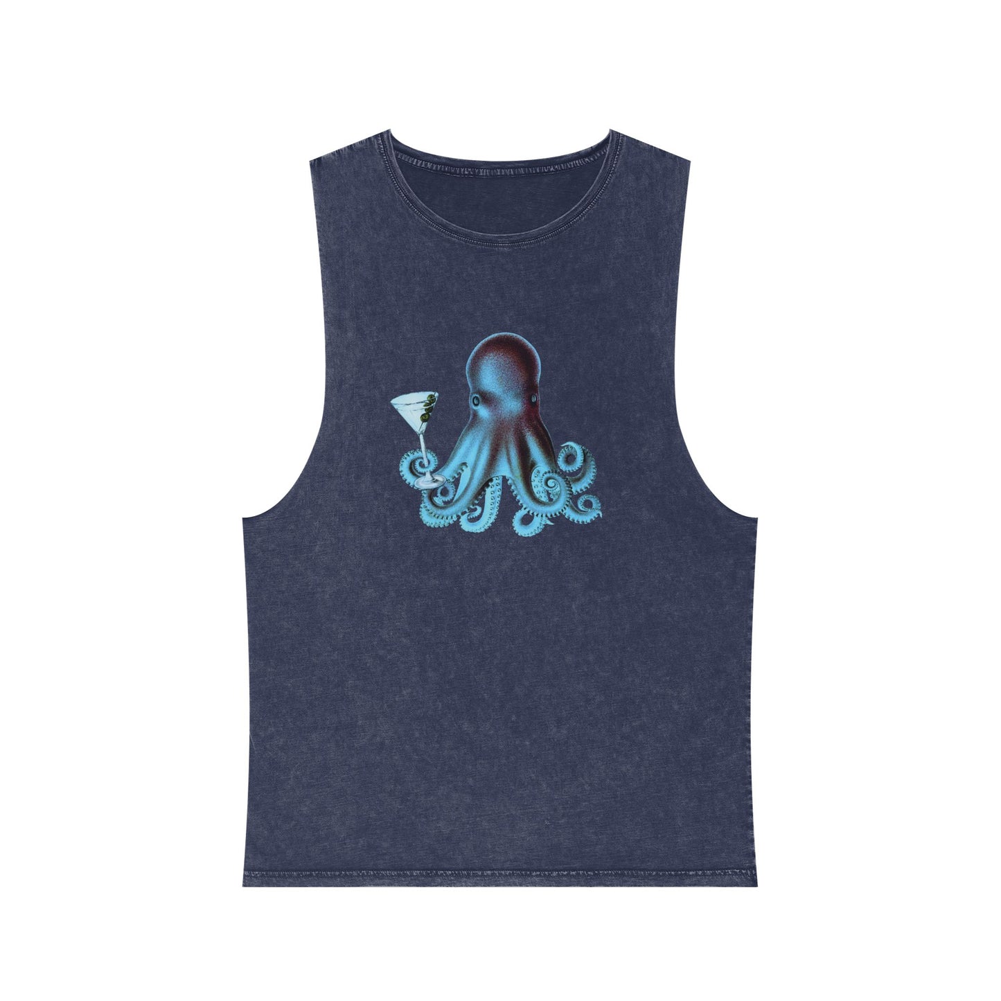 Stonewash Unisex Tank Top - Happy Hour Octopus