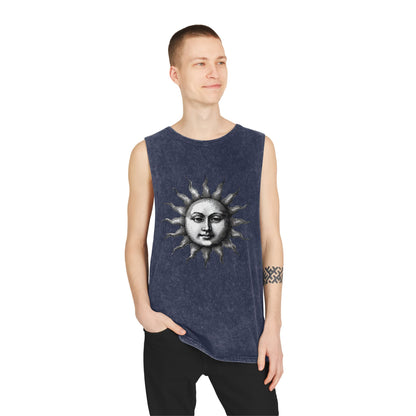 Stonewash Unisex Tank Top - Vintage Sun Graphic