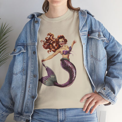 Vintage Pinup Style Graphic Mermaid Tee, All-Gender