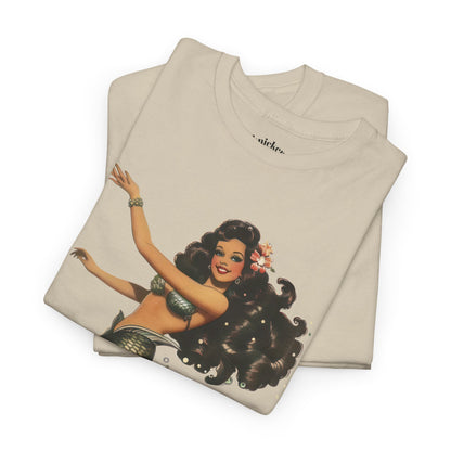 Vintage Pinup Style Graphic Mermaid Tee, All-Gender