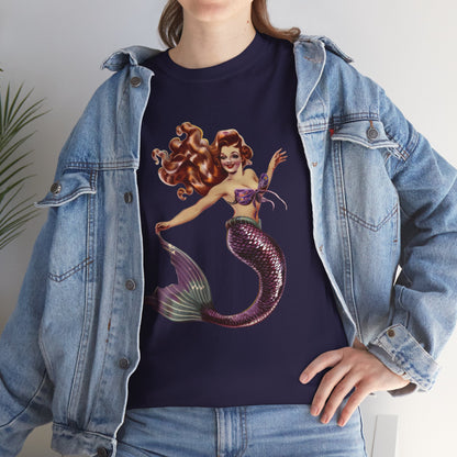 Vintage Pinup Style Graphic Mermaid Tee, All-Gender