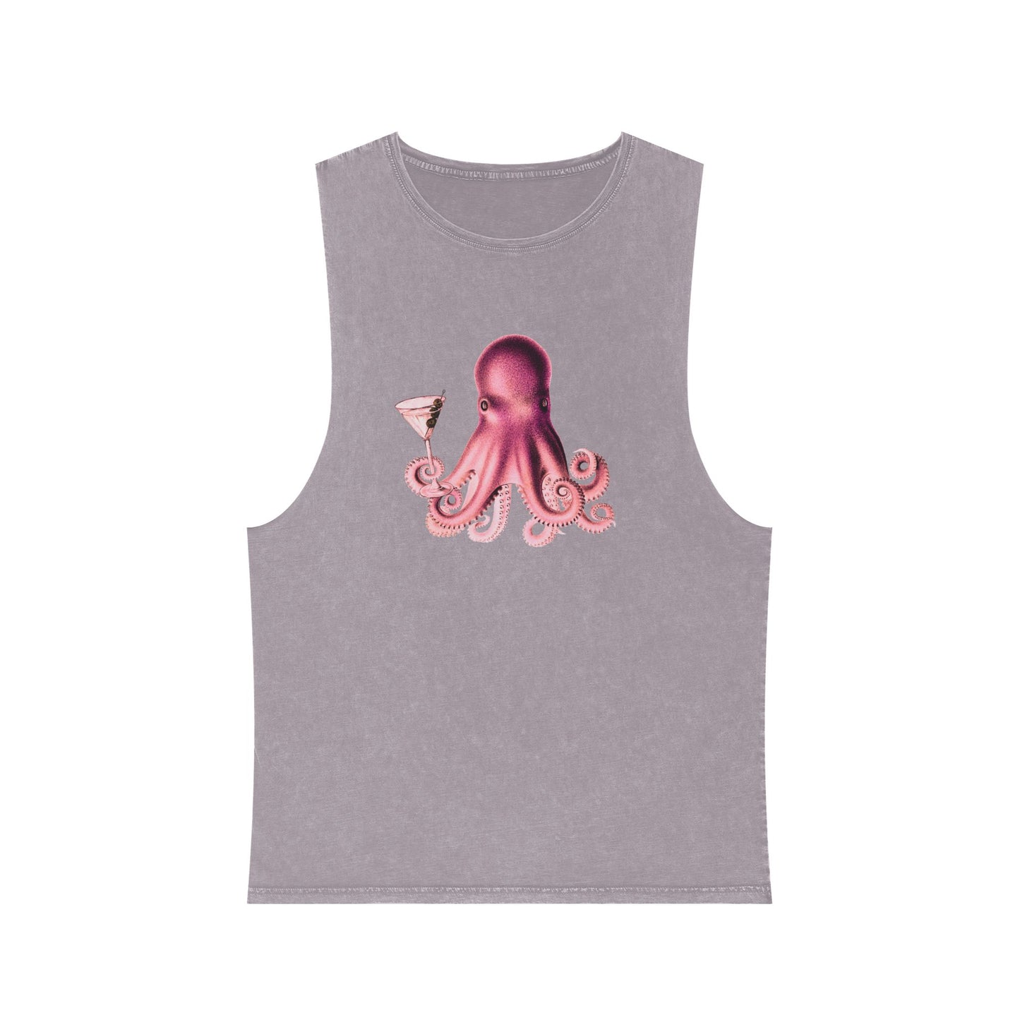 Stonewash Unisex Tank Top - Happy Hour Octopus