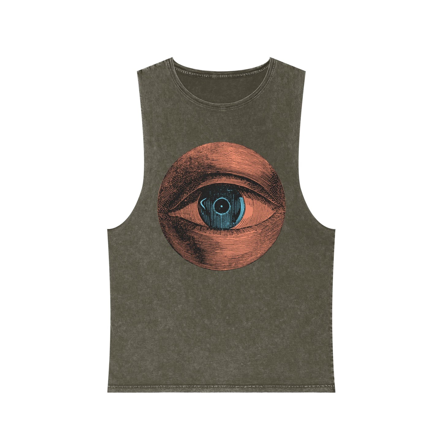 Stonewash Unisex Tank Top - Retro Eye Graphic