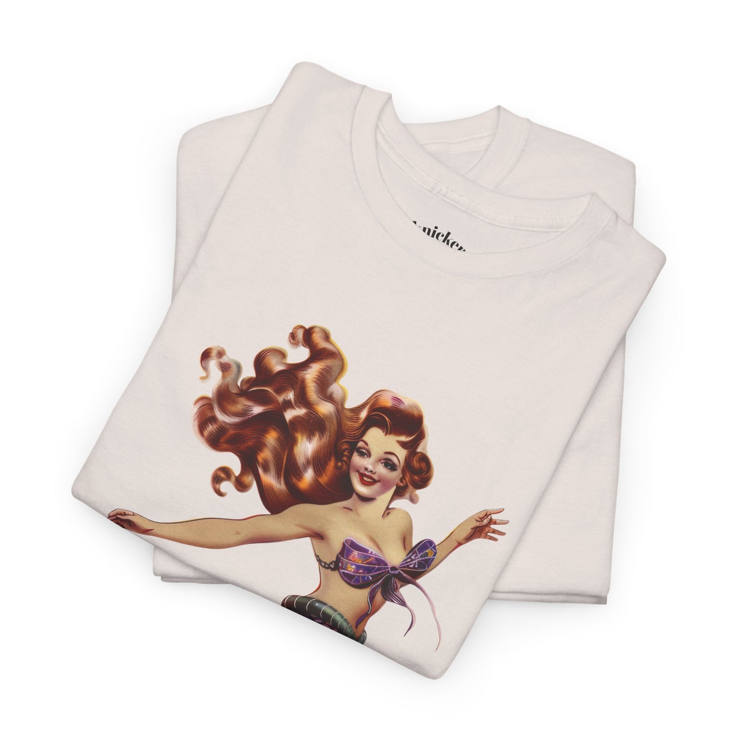 Vintage Pinup Style Graphic Mermaid Tee, All-Gender