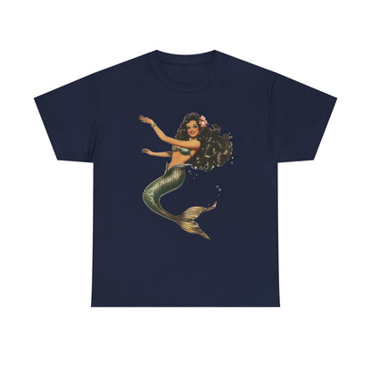 Vintage Pinup Style Graphic Mermaid Tee, All-Gender