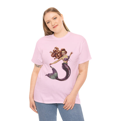 Vintage Pinup Style Graphic Mermaid Tee, All-Gender