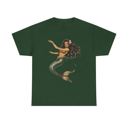 Vintage Pinup Style Graphic Mermaid Tee, All-Gender