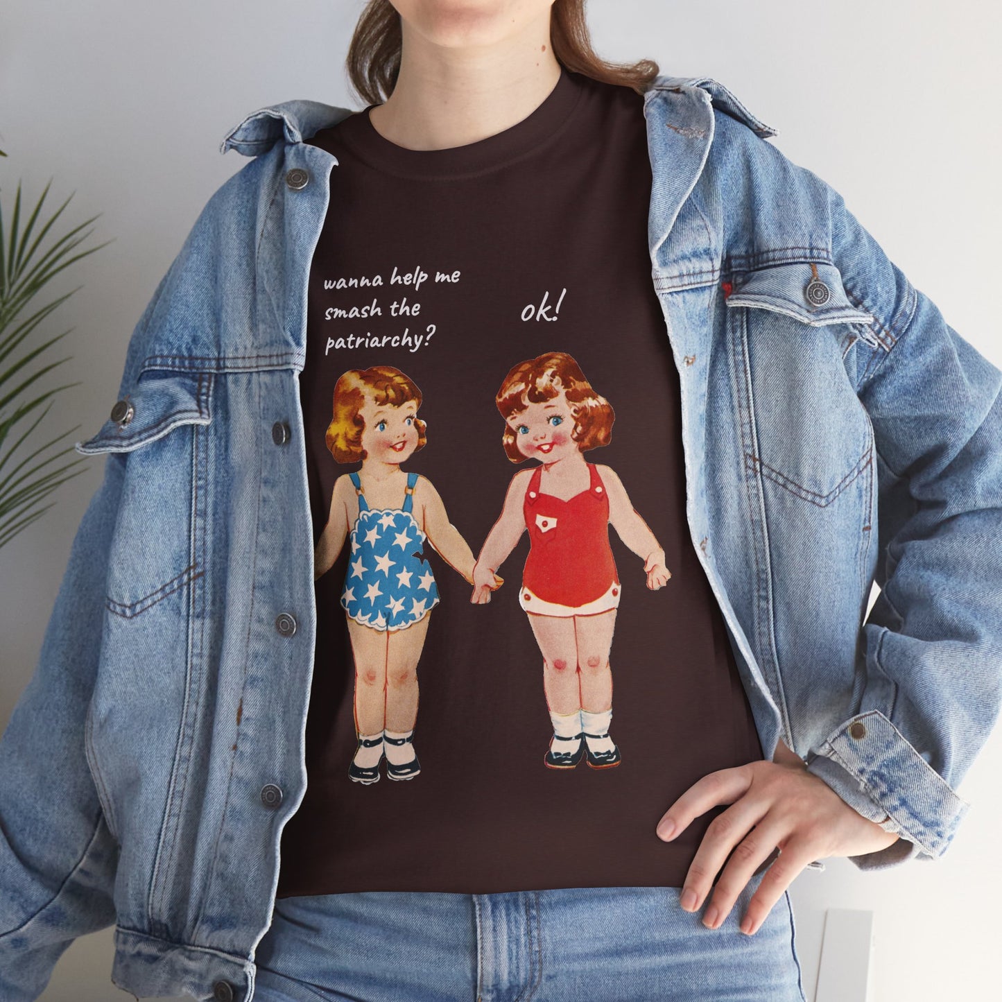Vintage Paper Doll Retro Graphic T-Shirt - Smash the Patriarchy