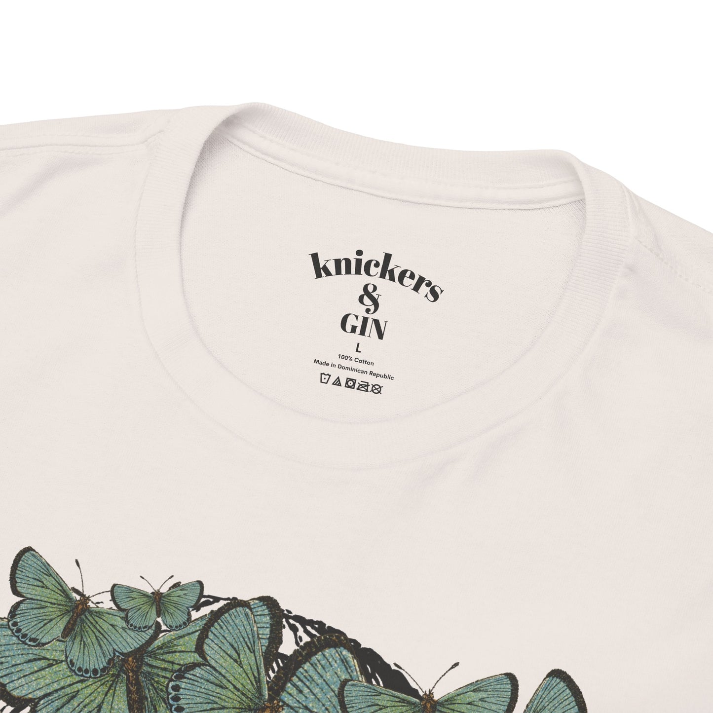 Garden Goddess Graphic Tee - Classical Bust with Green Butterfly Crown