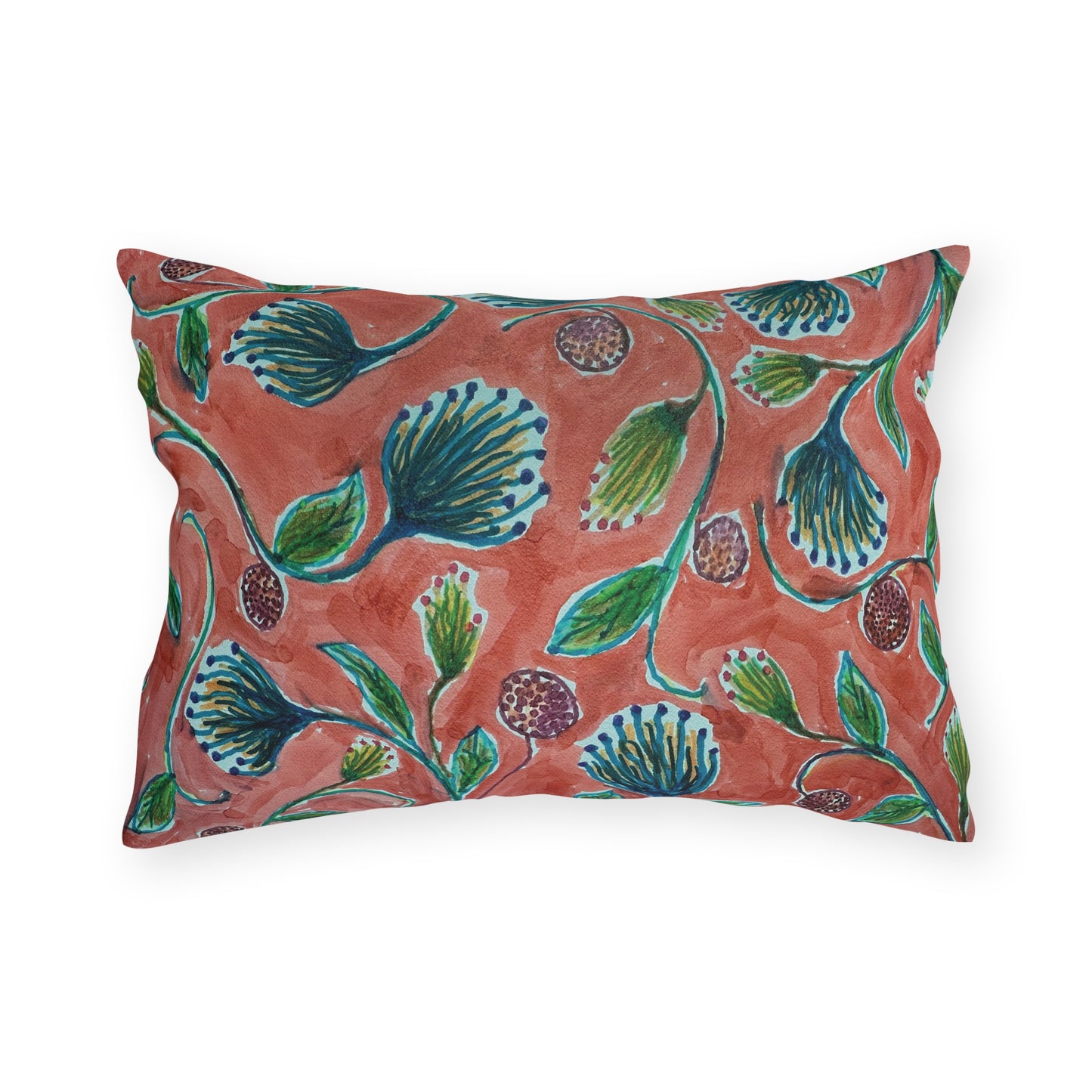 The Outdoor Pillow - Vine Entwine, Carmine