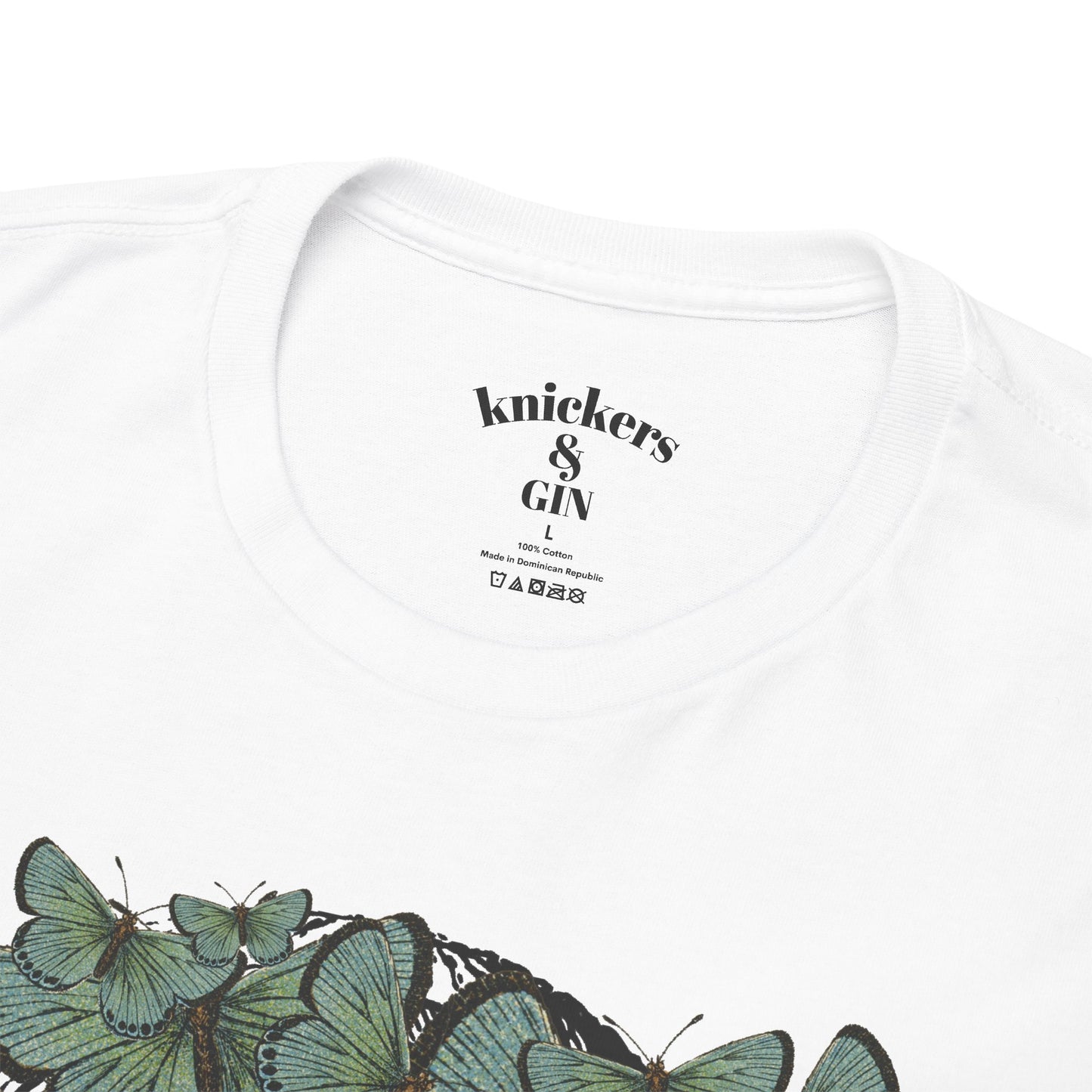 Garden Goddess Graphic Tee - Classical Bust with Green Butterfly Crown