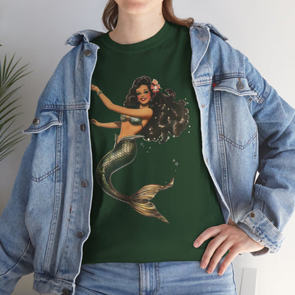 Vintage Pinup Style Graphic Mermaid Tee, All-Gender