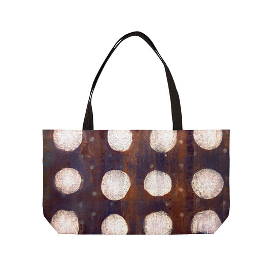 The Weekender Tote Bag - Painterly Polka Dot, Amethyst and Bronze