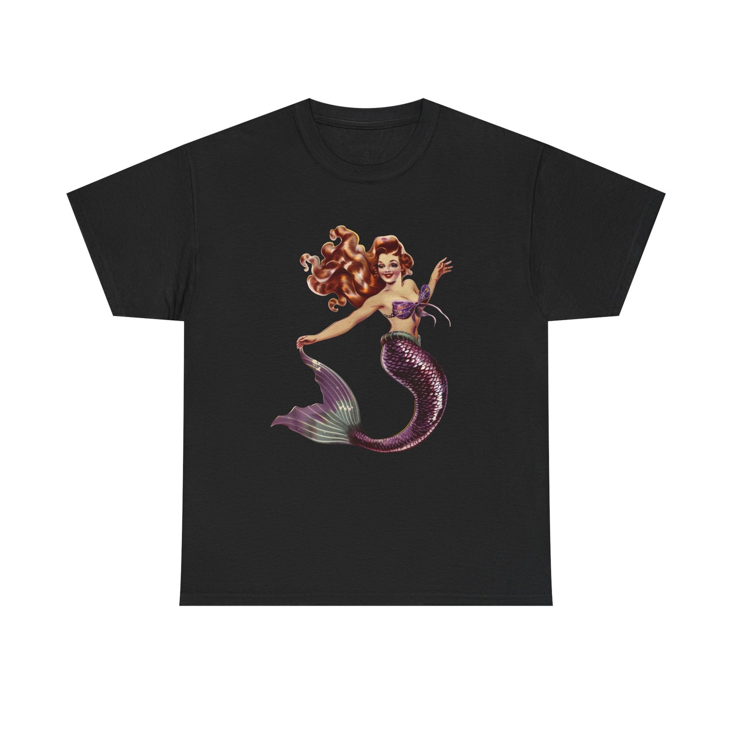 Vintage Pinup Style Graphic Mermaid Tee, All-Gender