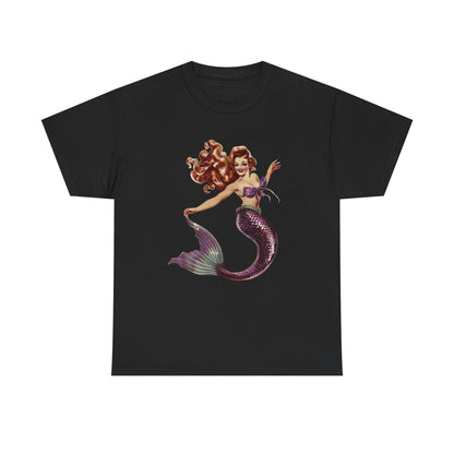Vintage Pinup Style Graphic Mermaid Tee, All-Gender
