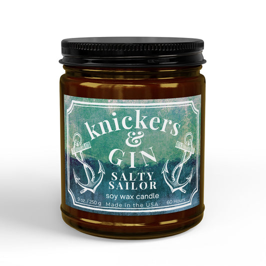 Knicker's & Gin "Salty Sailor" Scented Soy Candle - Glass Jar (4oz & 9oz)