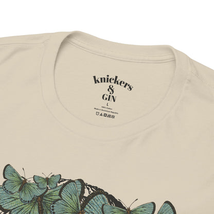 Garden Goddess Graphic Tee - Classical Bust with Green Butterfly Crown