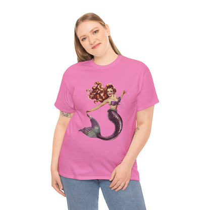Vintage Pinup Style Graphic Mermaid Tee, All-Gender