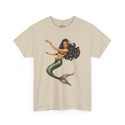 Vintage Pinup Style Graphic Mermaid Tee, All-Gender