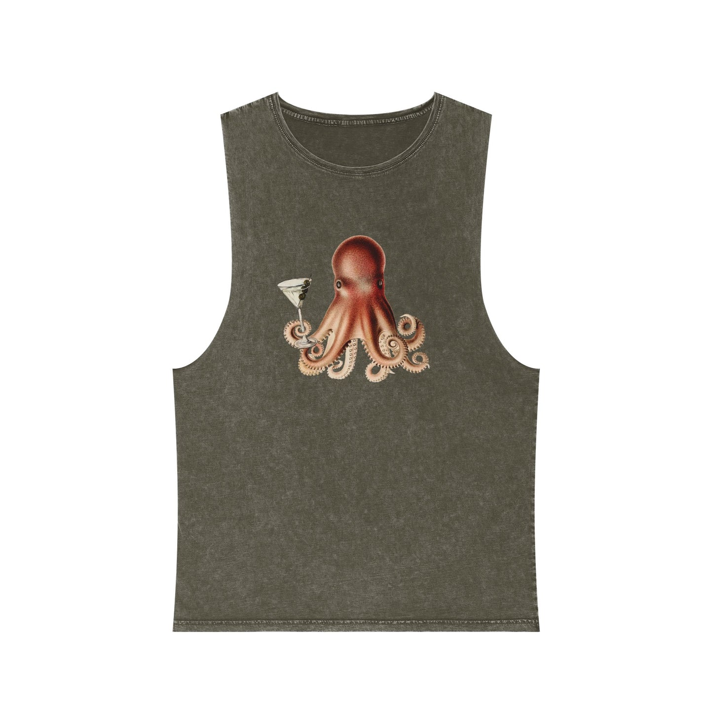 Stonewash Unisex Tank Top - Happy Hour Octopus