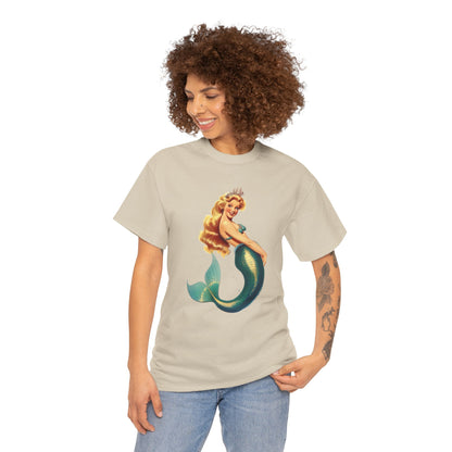 Vintage Pinup Style Graphic Mermaid Tee, All-Gender
