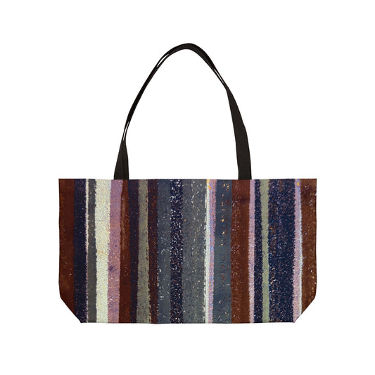 The Weekender Bag - Rustic Stripe, Rust and Steel