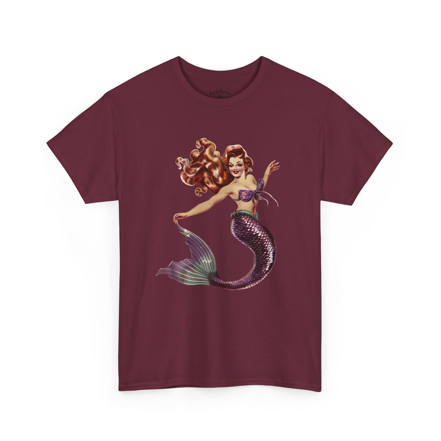 Vintage Pinup Style Graphic Mermaid Tee, All-Gender