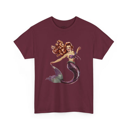 Vintage Pinup Style Graphic Mermaid Tee, All-Gender