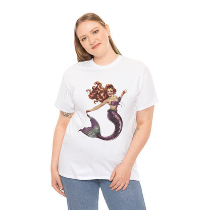 Vintage Pinup Style Graphic Mermaid Tee, All-Gender