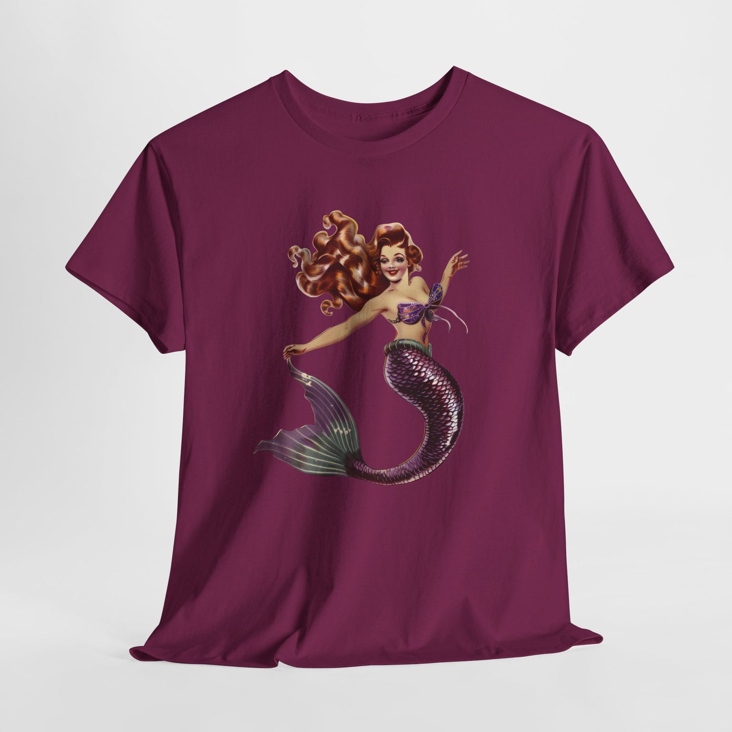 Vintage Pinup Style Graphic Mermaid Tee, All-Gender