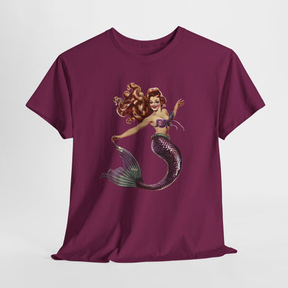 Vintage Pinup Style Graphic Mermaid Tee, All-Gender
