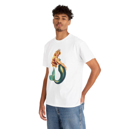 Vintage Pinup Style Graphic Mermaid Tee, All-Gender