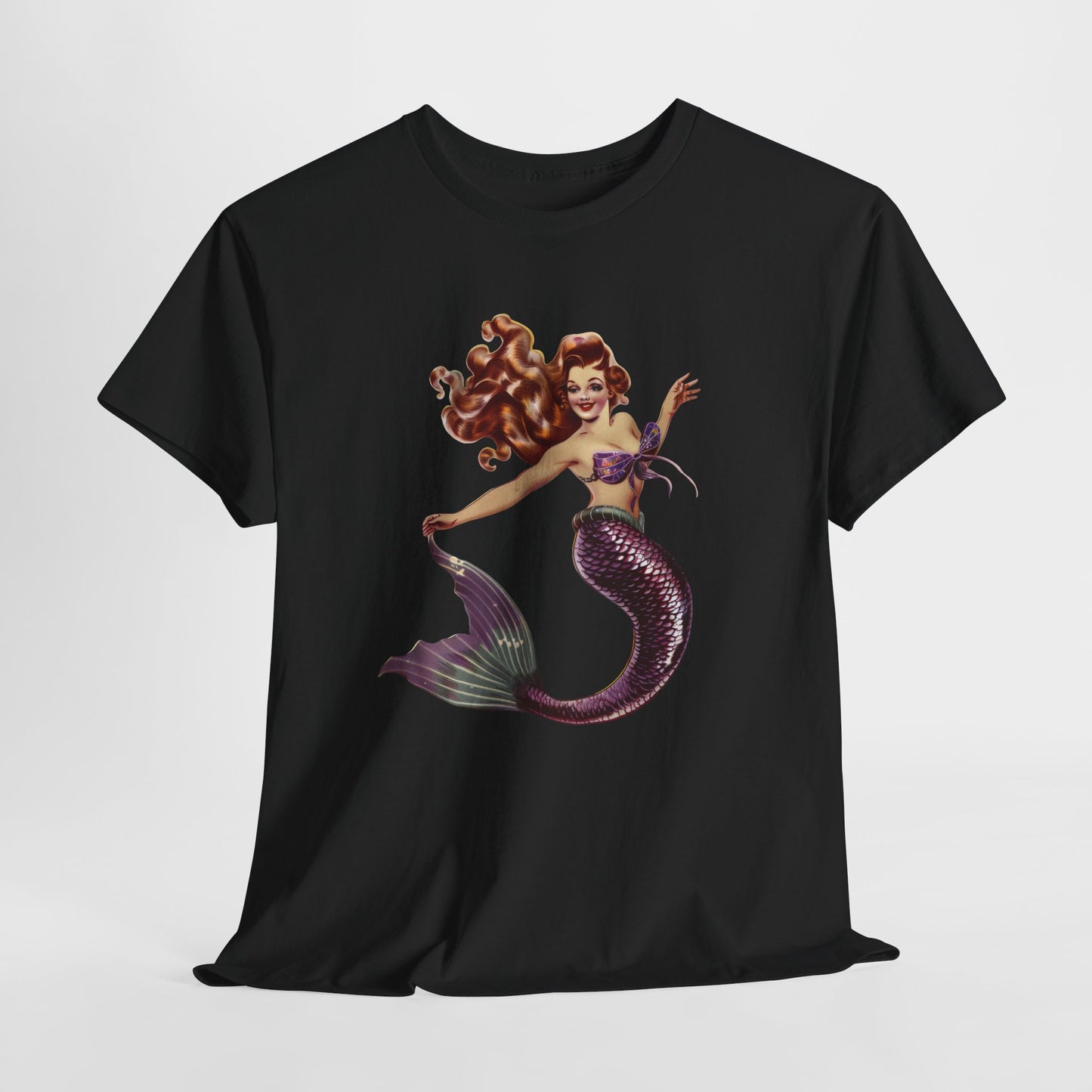 Vintage Pinup Style Graphic Mermaid Tee, All-Gender