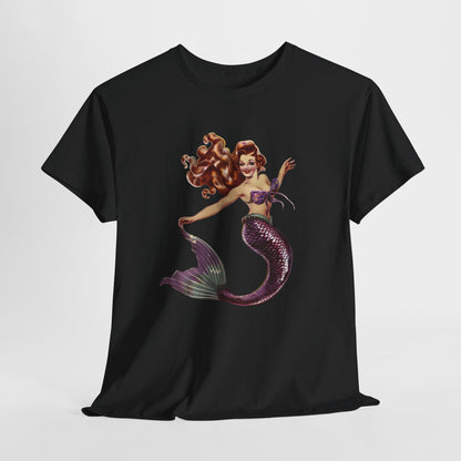 Vintage Pinup Style Graphic Mermaid Tee, All-Gender