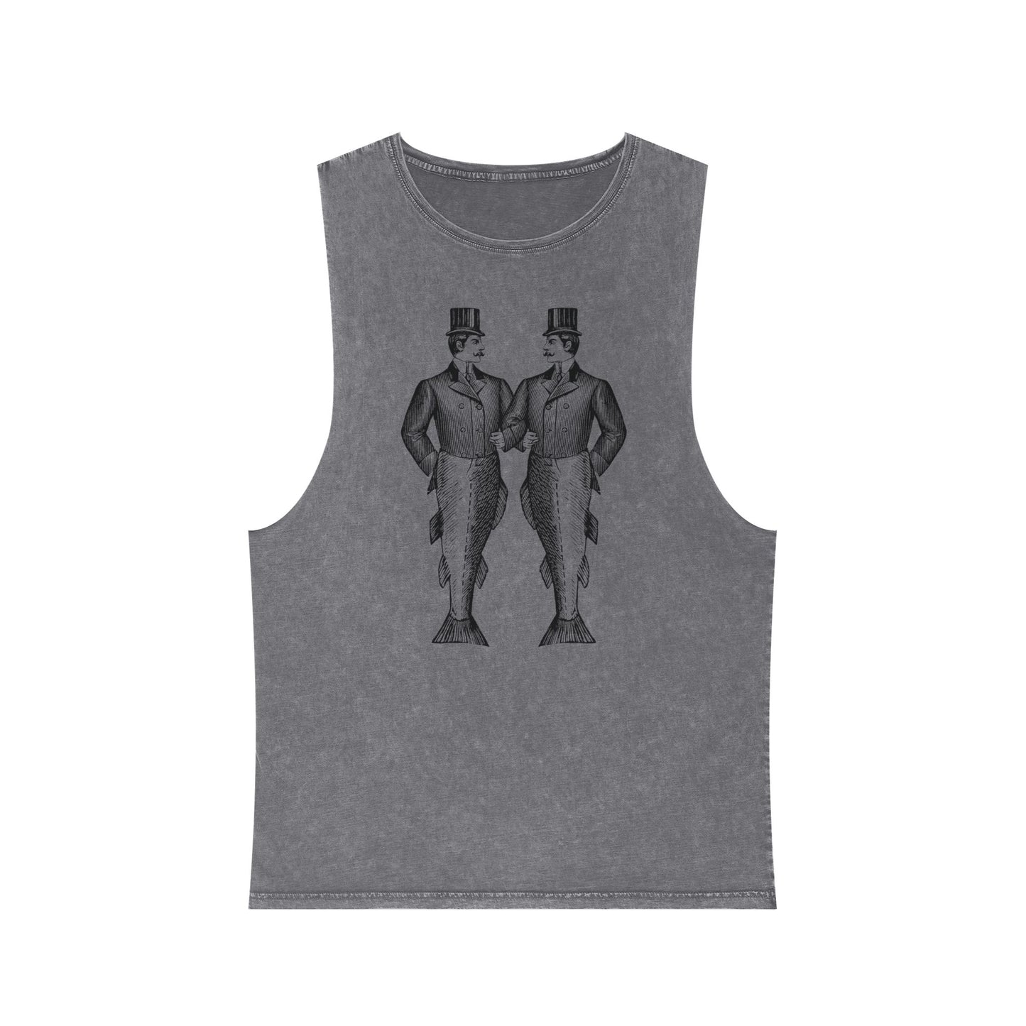 Stonewash Unisex Tank Top - Mermen Graphic