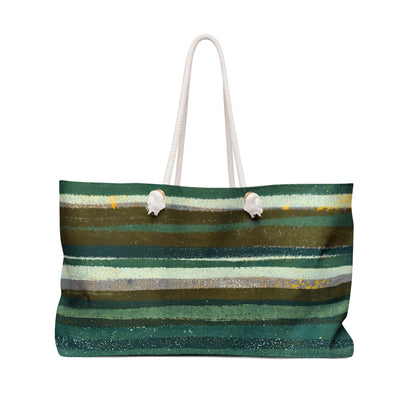 The Weekender Bag - Rustic Stripe, Jade