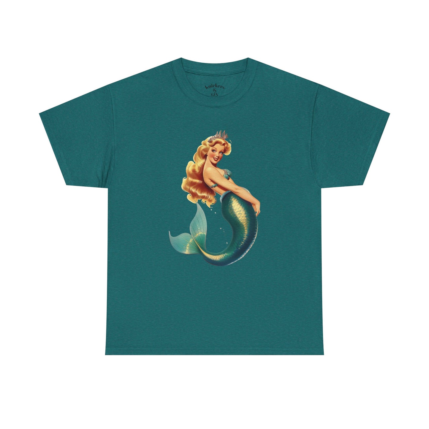 Vintage Pinup Style Graphic Mermaid Tee, All-Gender