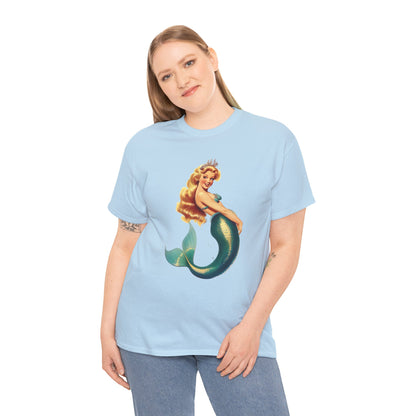 Vintage Pinup Style Graphic Mermaid Tee, All-Gender