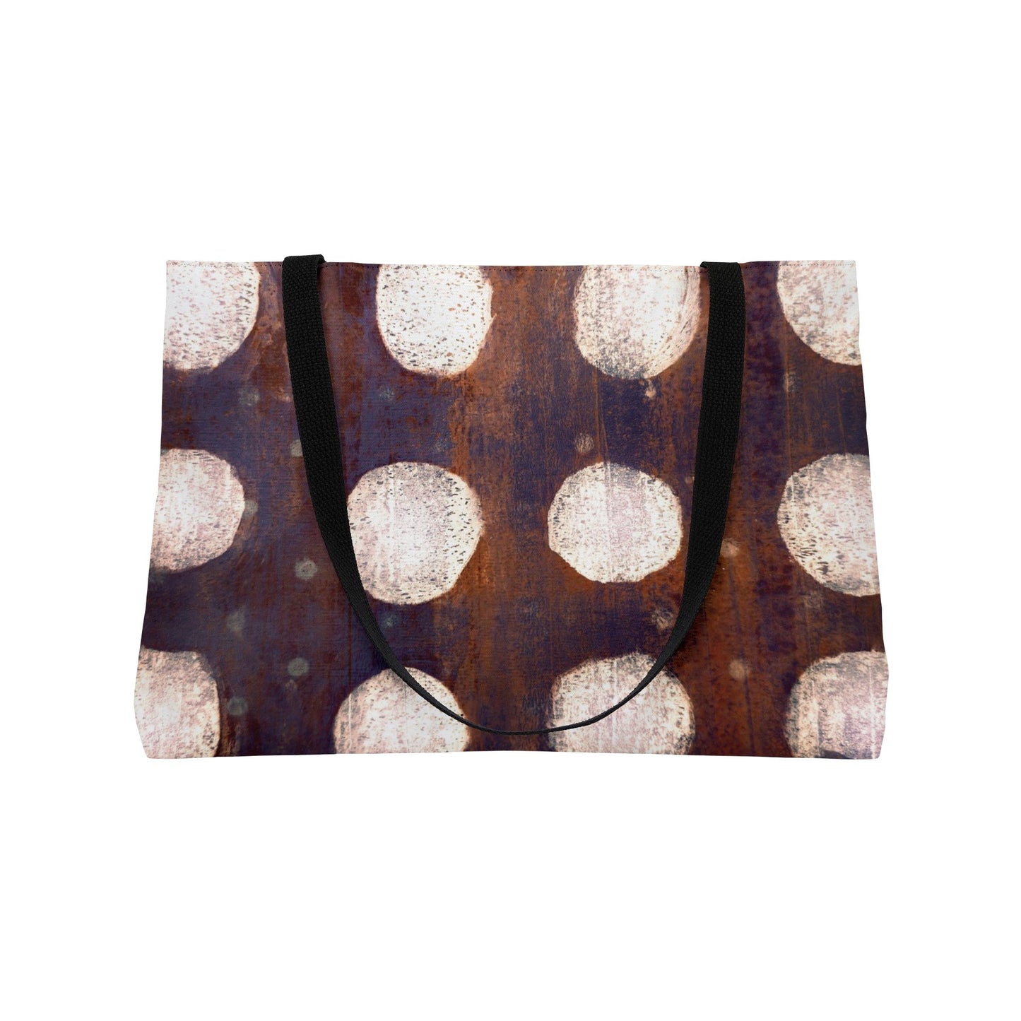 The Weekender Tote Bag - Painterly Polka Dot, Amethyst and Bronze