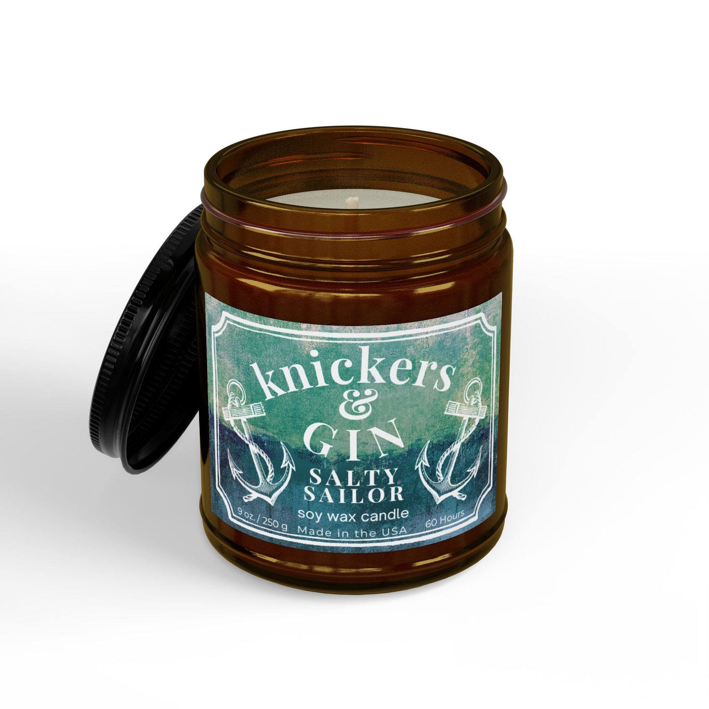 Knicker's & Gin "Salty Sailor" Scented Soy Candle - Glass Jar (4oz & 9oz)