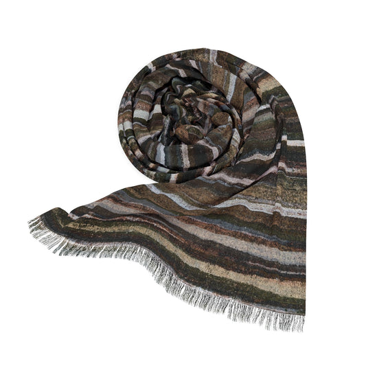 The Studio Scarf - Rustic Stripe, Terra