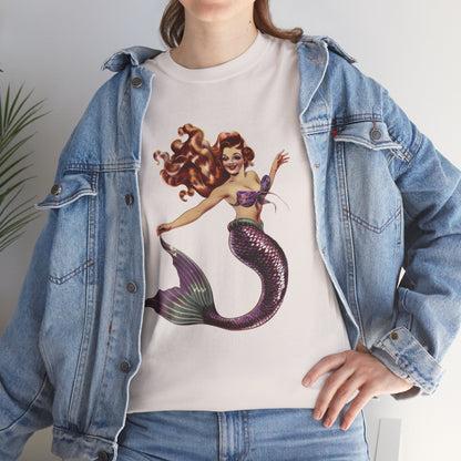 Vintage Pinup Style Graphic Mermaid Tee, All-Gender